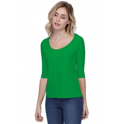 T-shirt coupe droite col rond doublé devant en modal BIKI04