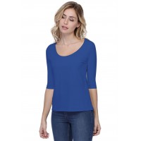 T-shirt coupe droite col rond doublé devant en modal BIKI04