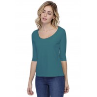 T-shirt coupe droite col rond doublé devant en modal BIKI04