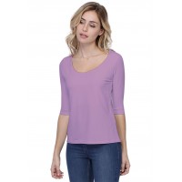 T-shirt coupe droite col rond doublé devant en modal BIKI04