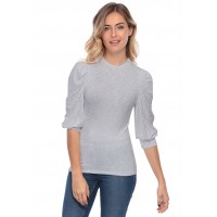 Tee-shirt col rond avec manches ballons LYANA