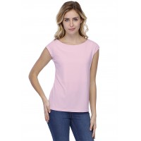 T-shirt coupe droite col bateau doublé devant manches capes en modal BINO02