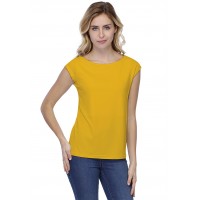 T-shirt coupe droite col bateau doublé devant manches capes en modal BINO02