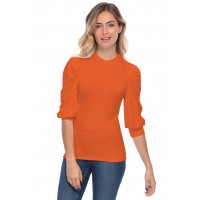 Tee-shirt col rond avec manches ballons LYANA