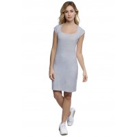 Robe col carré doublée devant manches courtes capes en modal CLARA17