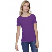 T-shirt coupe droite col bateau doublé devant en modal BINO03