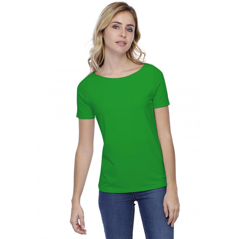 T-shirt coupe droite col bateau doublé devant en modal BINO03 T-shirt coupe droite col bateau doublé devant en modal BINO03