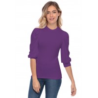 Tee-shirt col rond avec manches ballons LYANA