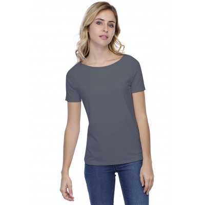 T-shirt coupe droite col bateau doublé devant en modal BINO03