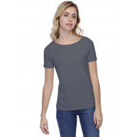 T-shirt coupe droite col bateau doublé devant en modal BINO03