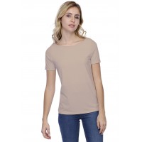T-shirt coupe droite col bateau doublé devant en modal BINO03