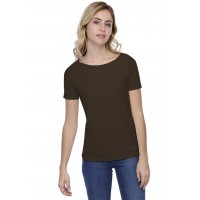 T-shirt coupe droite col bateau doublé devant en modal BINO03
