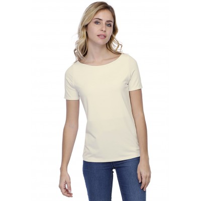 T-shirt coupe droite col bateau doublé devant en modal BINO03