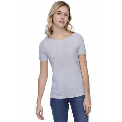 T-shirt coupe droite col bateau doublé devant en modal BINO03