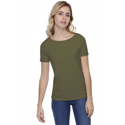 T-shirt coupe droite col bateau doublé devant en modal BINO03