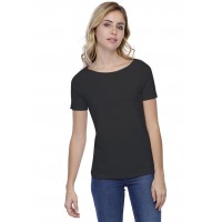 T-shirt coupe droite col bateau doublé devant en modal BINO03