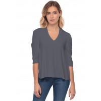 Tee-shirt col V avec manches 3-4 MILA