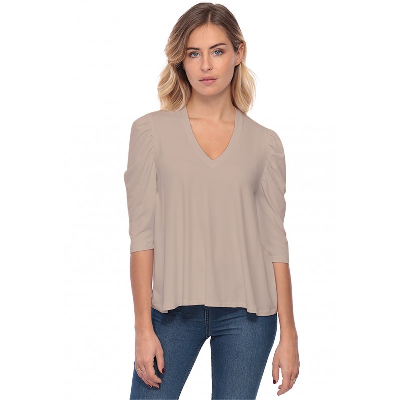Tee-shirt col V avec manches 3-4 MILA Tee-shirt col V avec manches 3-4 MILA