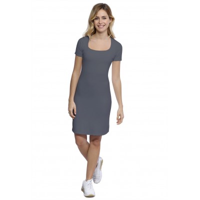 Robe col carré doublée devant manches courtes en modal CLARA18