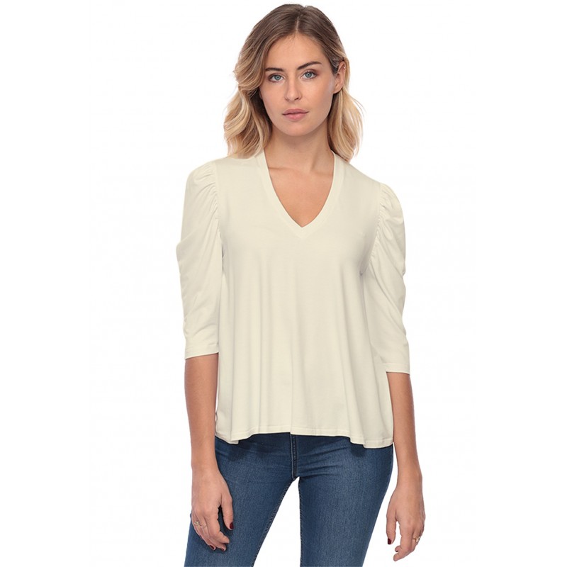 Tee-shirt col V avec manches 3-4 MILA Tee-shirt col V avec manches 3-4 MILA