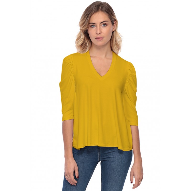 Tee-shirt col V avec manches 3-4 MILA Tee-shirt col V avec manches 3-4 MILA
