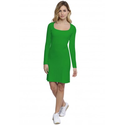 Robe col carré doublée devant manches longues en modal CLARA20
