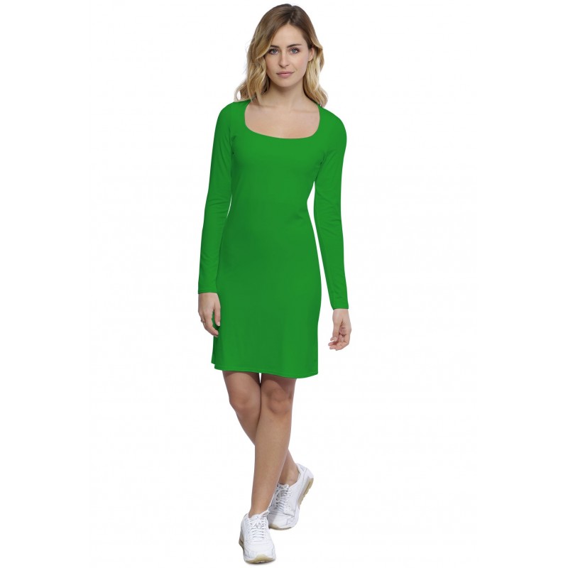 Robe col carré doublée devant manches longues en modal CLARA20 Robe col carré doublée devant manches longues en modal CLARA20