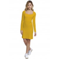 Robe col carré doublée devant manches longues en modal CLARA20
