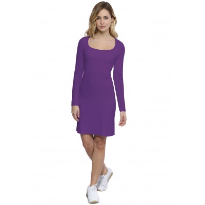 Robe col carré doublée devant manches longues en modal CLARA20