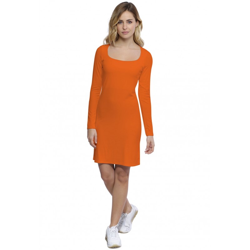 Robe col carré doublée devant manches longues en modal CLARA20 Robe col carré doublée devant manches longues en modal CLARA20