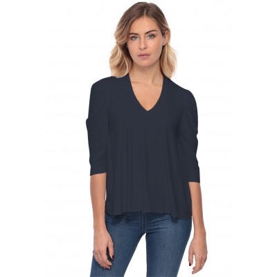Tee-shirt col V avec manches 3-4 MILA