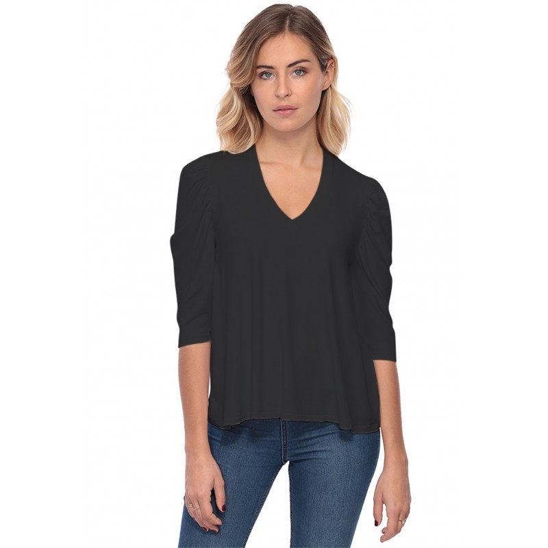 Tee-shirt col V avec manches 3-4 MILA Tee-shirt col V avec manches 3-4 MILA