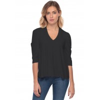 Tee-shirt col V avec manches 3-4 MILA