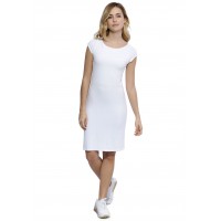 Robe col bateau doublée devant manches capes en modal DORIS17