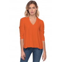 Tee-shirt col V avec manches 3-4 MILA