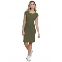 Robe col bateau doublée devant manches capes en modal DORIS17