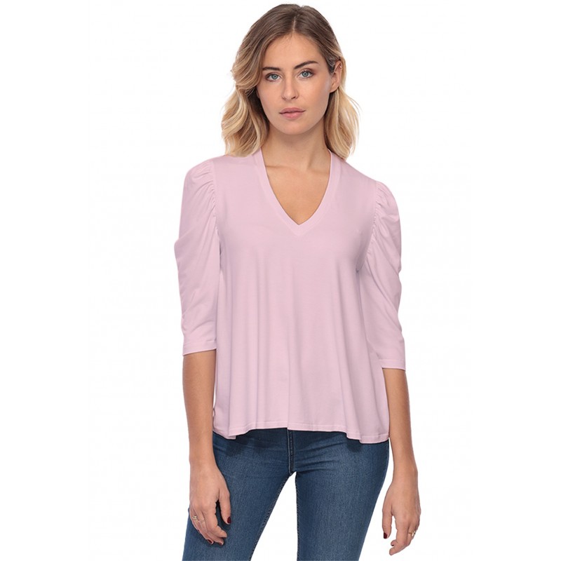 Tee-shirt col V avec manches 3-4 MILA Tee-shirt col V avec manches 3-4 MILA