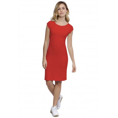 Robe col bateau doublée devant manches capes en modal DORIS17