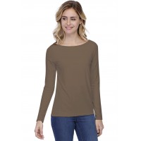 T-shirt coupe droite col bateau doublé devant en modal BINO05