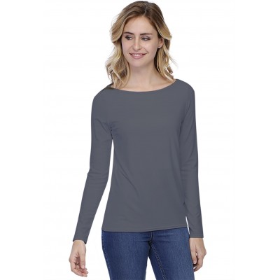 T-shirt coupe droite col bateau doublé devant en modal BINO05