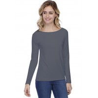 T-shirt coupe droite col bateau doublé devant en modal BINO05