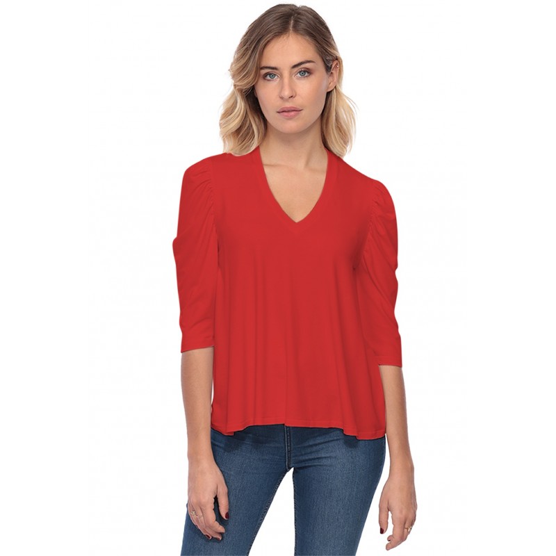 Tee-shirt col V avec manches 3-4 MILA Tee-shirt col V avec manches 3-4 MILA