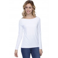 T-shirt coupe droite col bateau doublé devant en modal BINO05