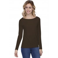T-shirt coupe droite col bateau doublé devant en modal BINO05