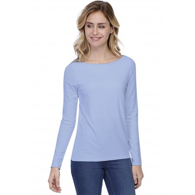 T-shirt coupe droite col bateau doublé devant en modal BINO05