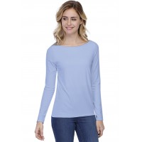 T-shirt coupe droite col bateau doublé devant en modal BINO05