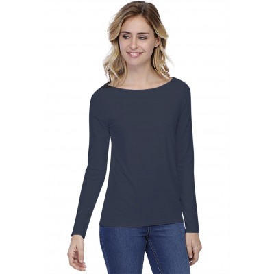T-shirt coupe droite col bateau doublé devant en modal BINO05