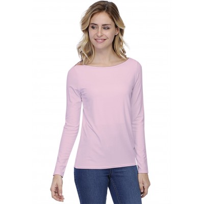 T-shirt coupe droite col bateau doublé devant en modal BINO05