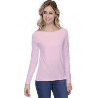 T-shirt coupe droite col bateau doublé devant en modal BINO05