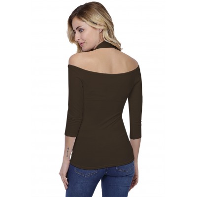 T-shirt épaules nues et dos nu manches 3-4 en modal NESS04